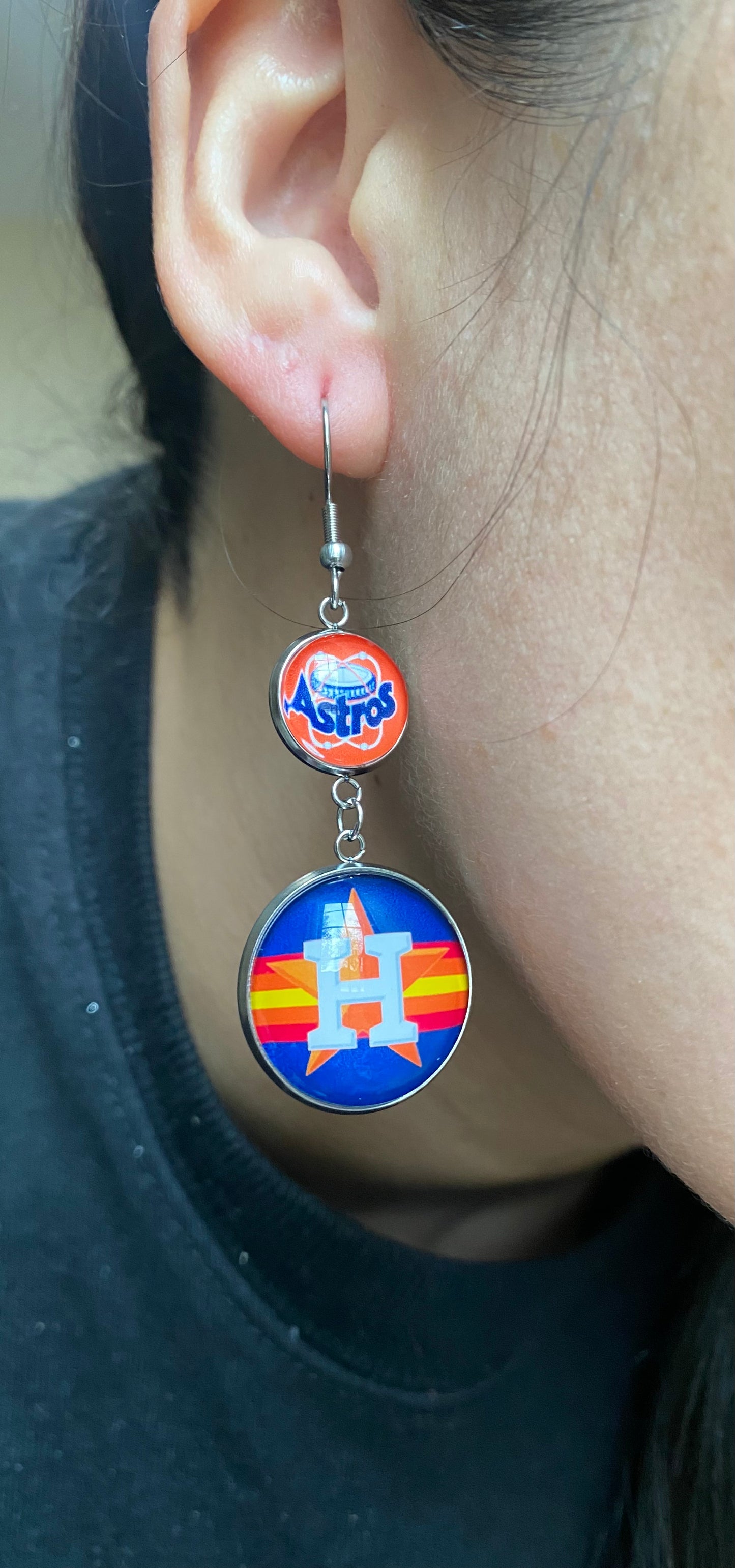 Womens Houston Astros Dangle Earrings Novelty Gift