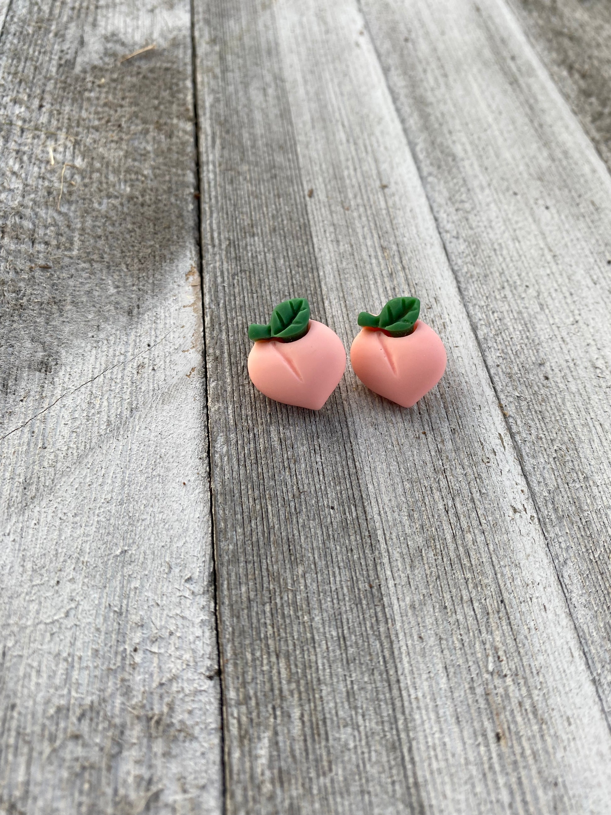 Peach Fruit Bottom Stud earrings gift jewelry 