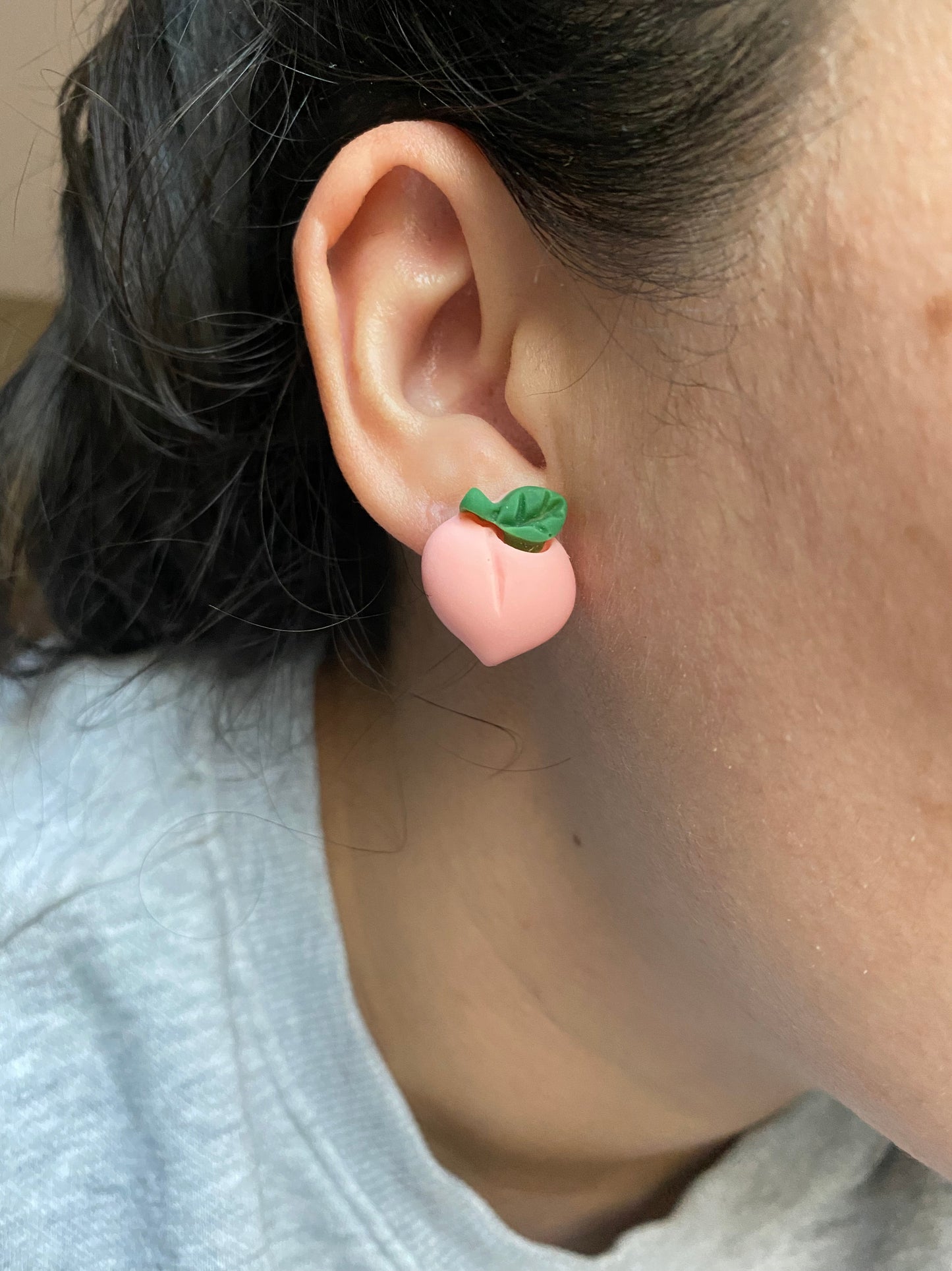 Peach Fruit Stud Earrings Gift