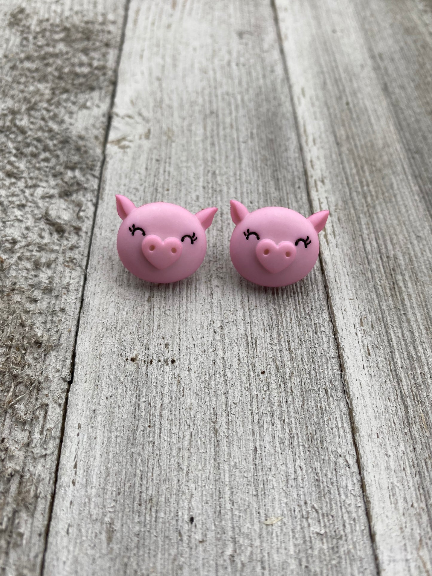 Pig lover Valentines day Heart Nose Love Stud Earrings 