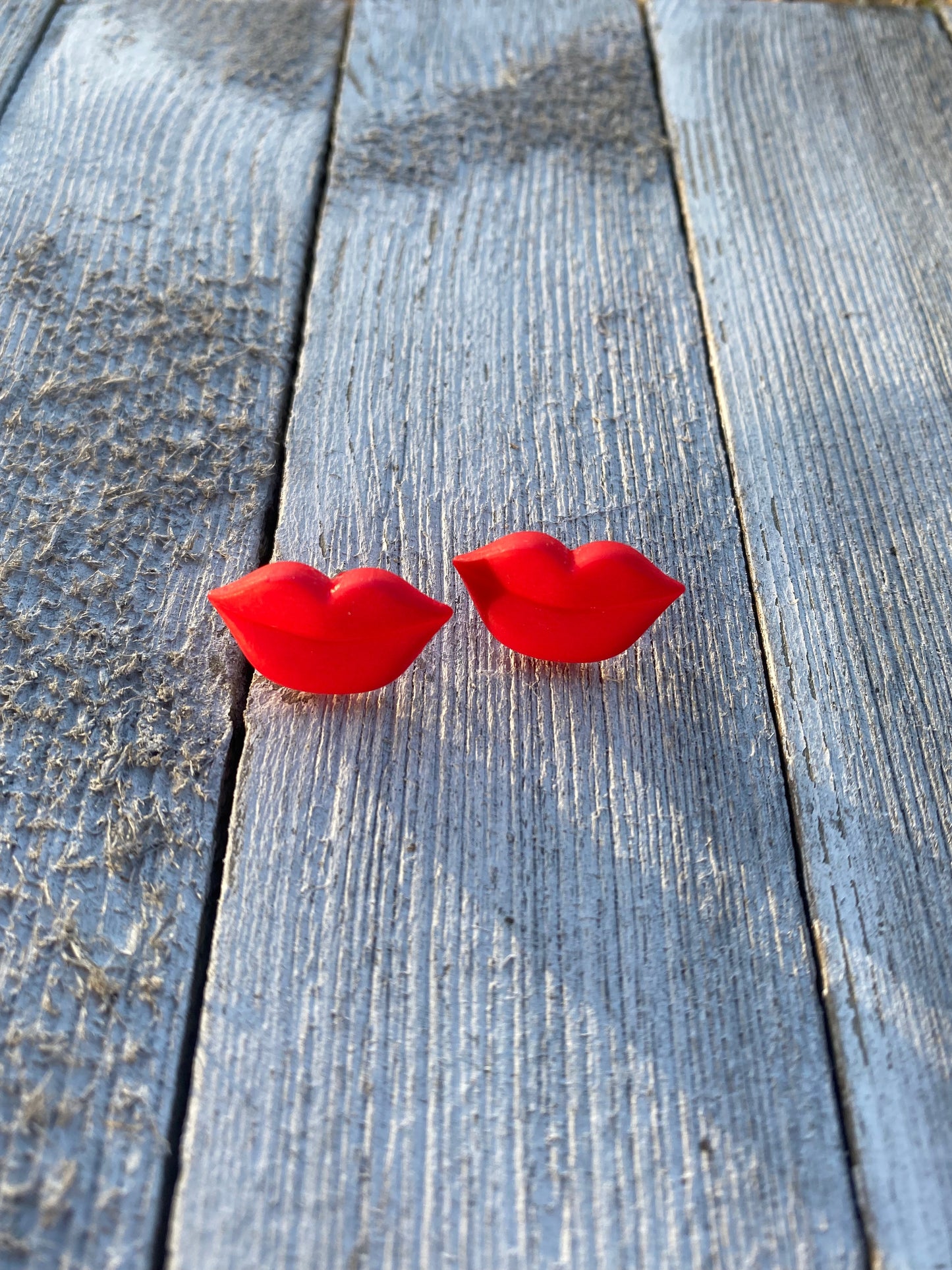 Valentines Lip Red Lips Stud Earrings Gift