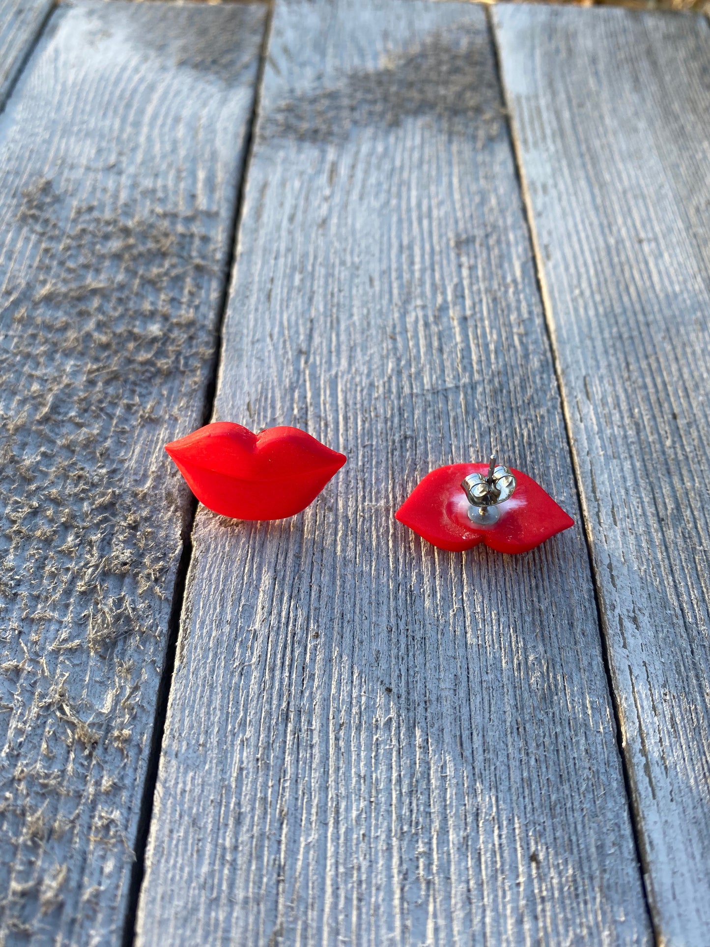 Red Kiss Lips Stud Earrings Gift