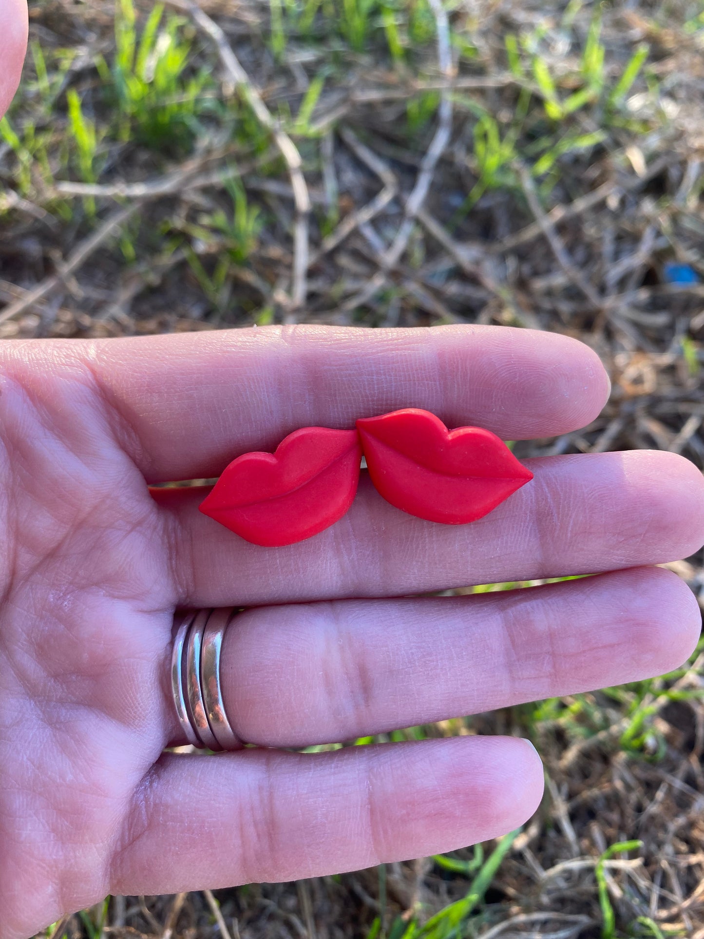 Red Kiss Lips Stud Earrings Gift