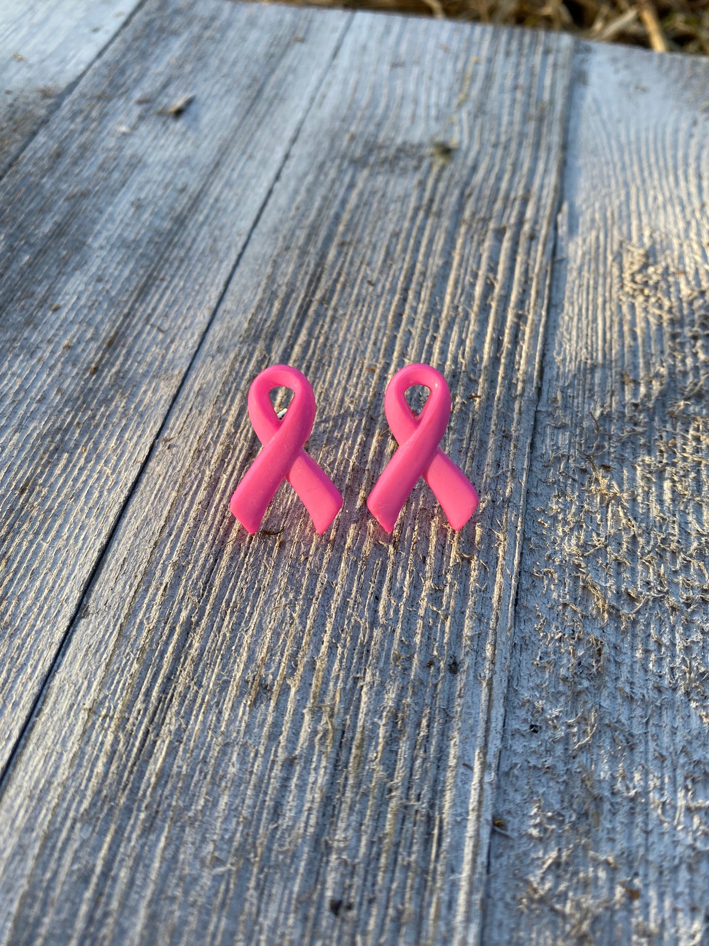 Breast Cancer Awareness Ribbon Stud Earrings Gift
