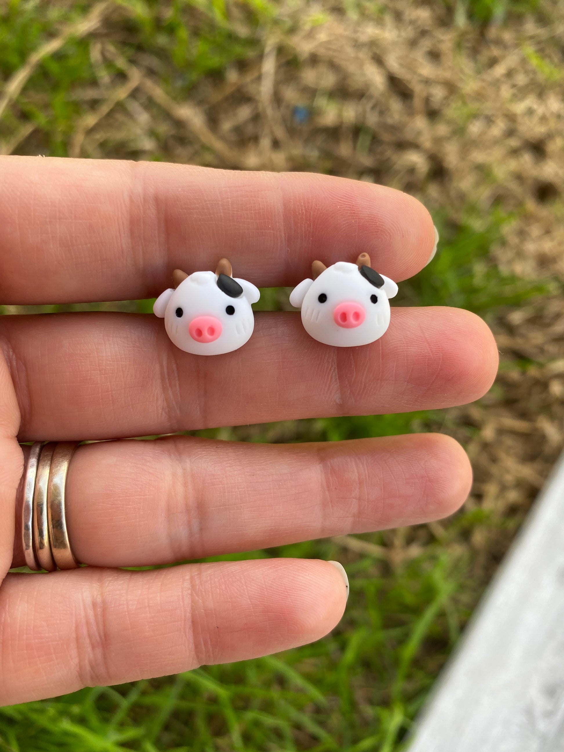 Cow Farm Animal Calf Farmer Gift Jewelry Earrings Studs 