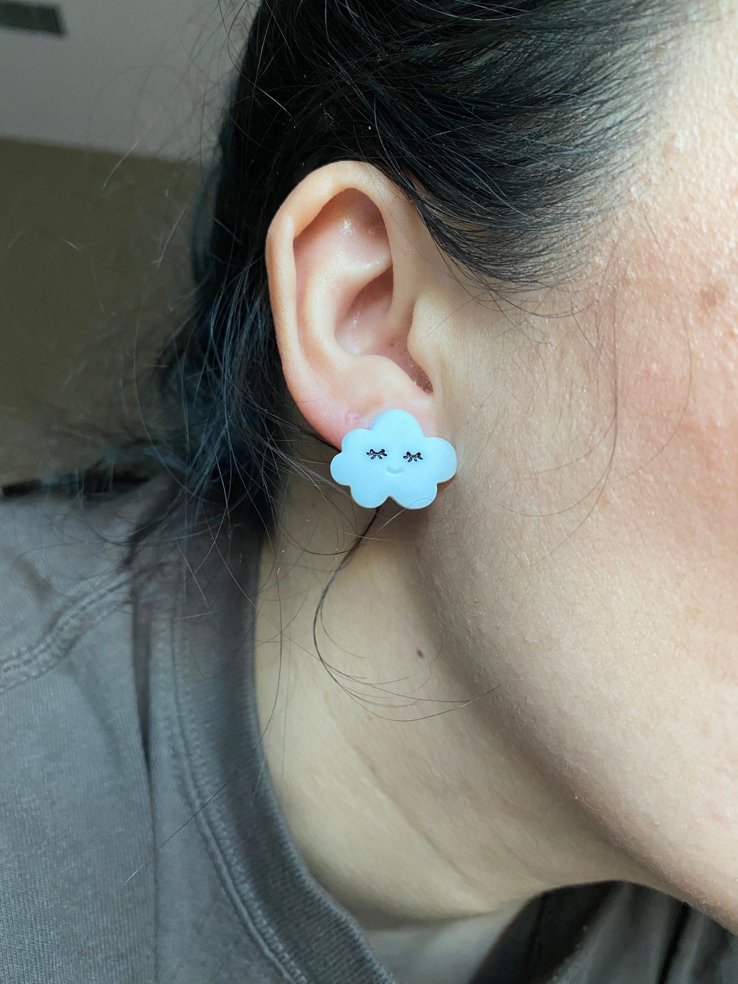 Cloud White Sky Stud Earrings Gift