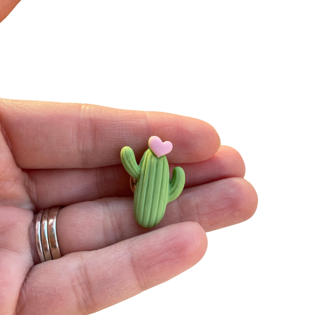 Green Cactus Plant Pin Gift