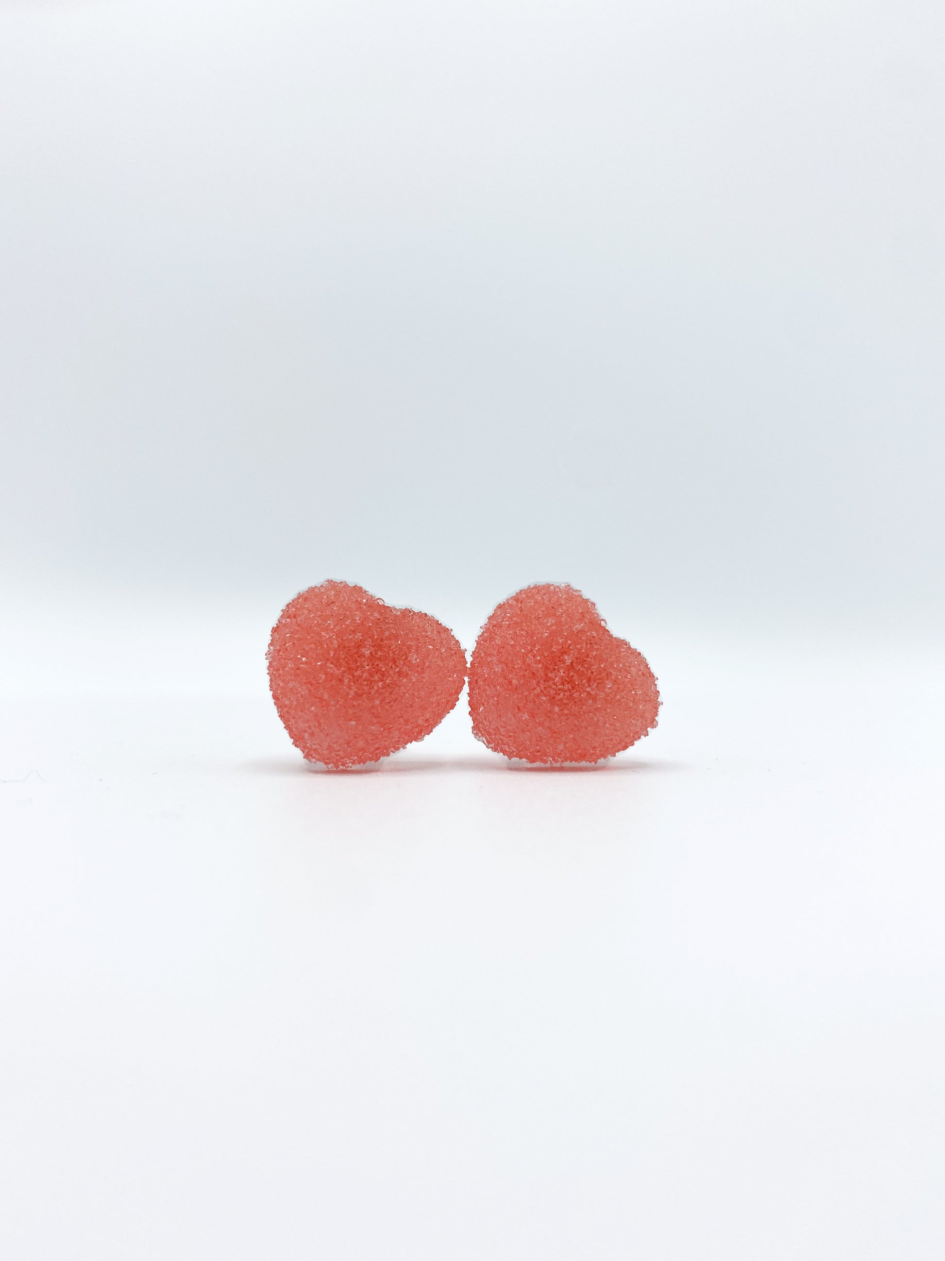 Pink Gummy Heart Stud Earrings Gift