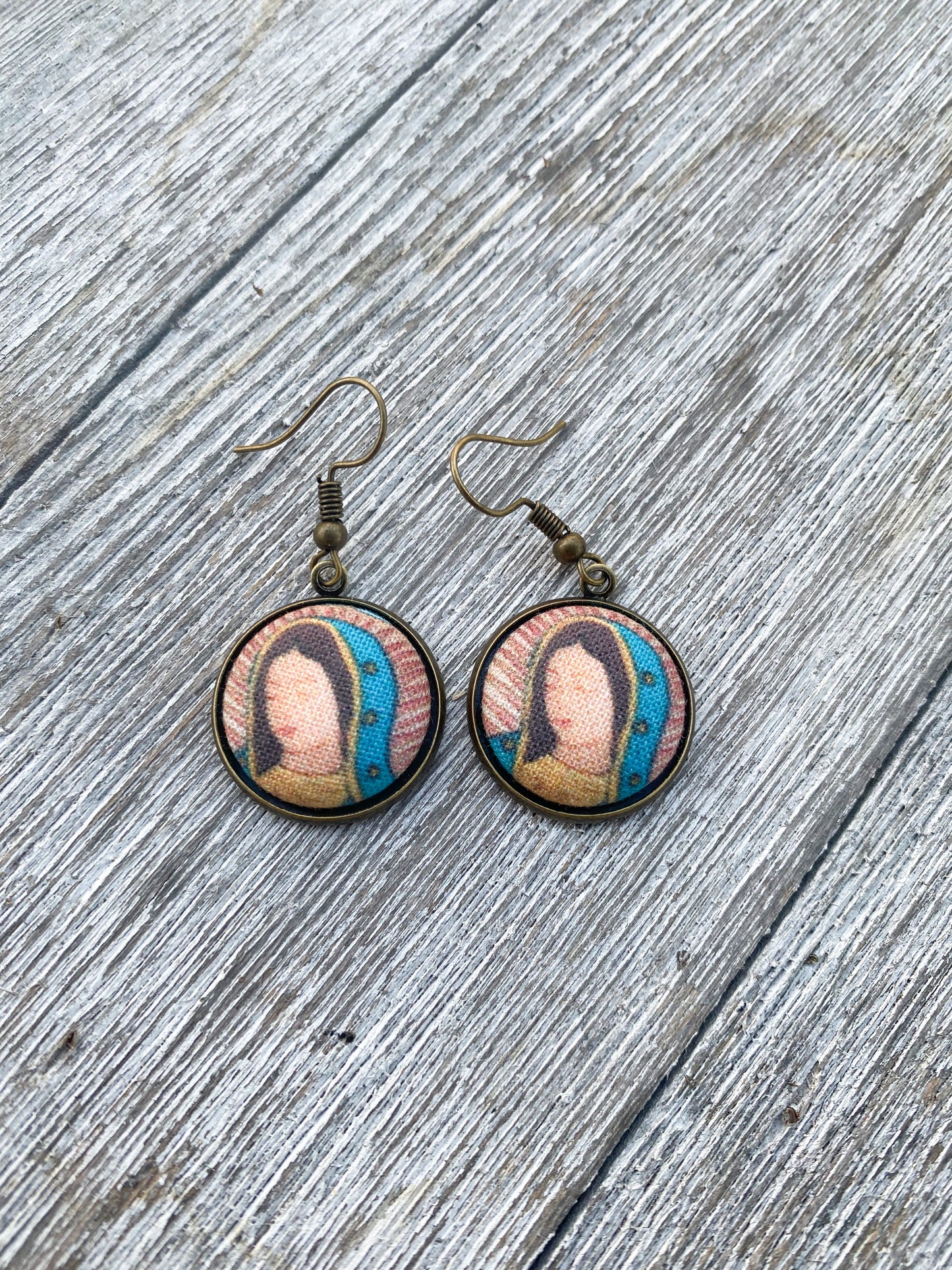 Lady Guadalupe Virgin Mary Earrings Gift 