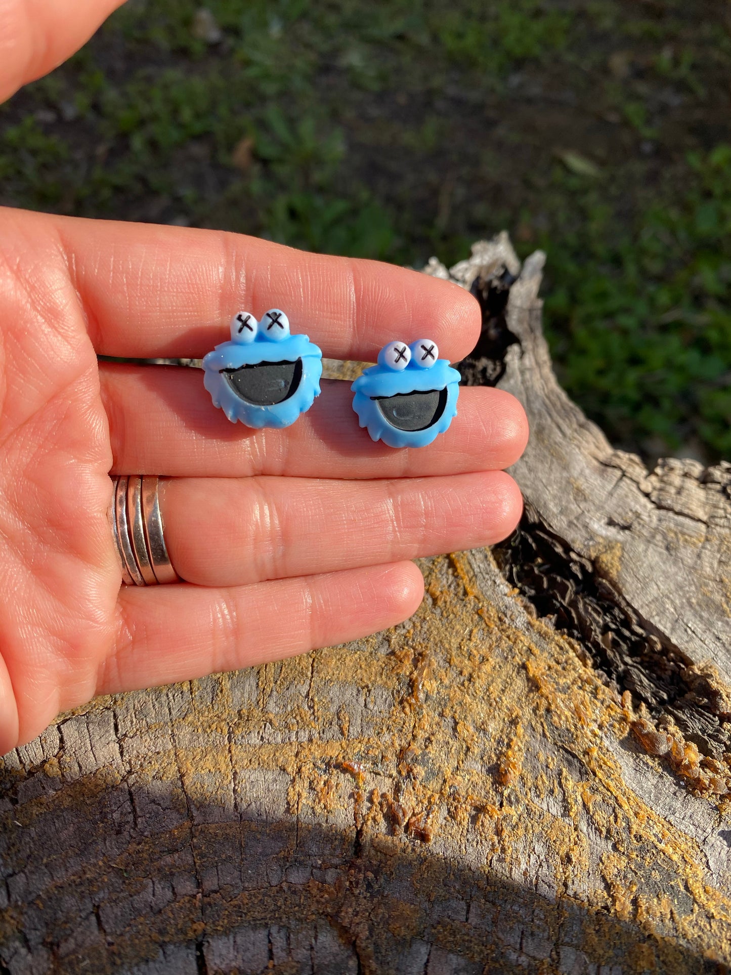 Cookie Monster Sesame Street Earrings