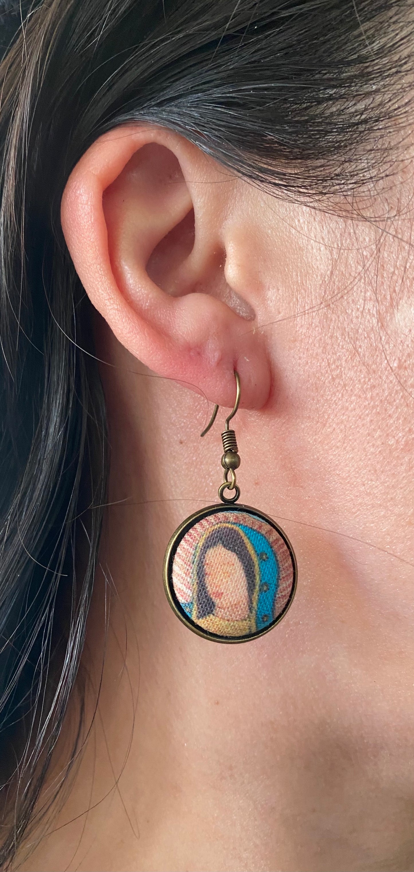 Lady Guadalupe Virgin Mary earrings gift