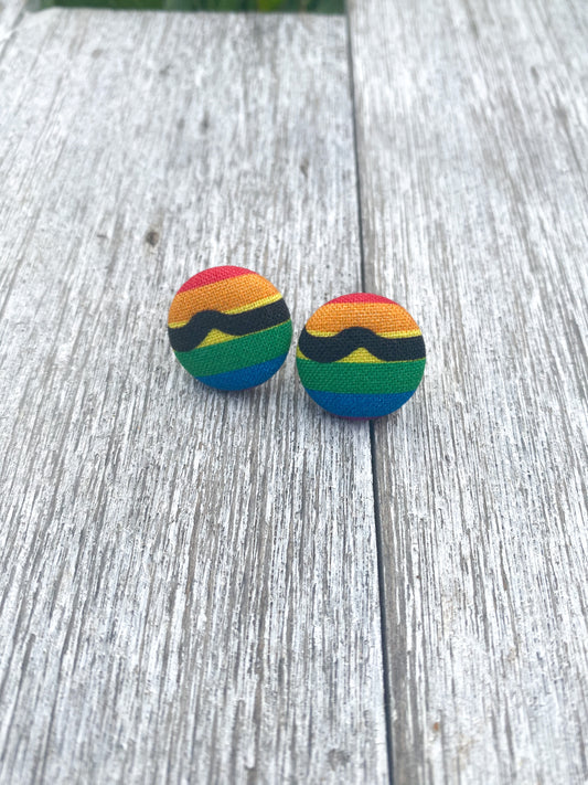 Pink Floyd Rainbow Stud Hypoallergenic Earrings 