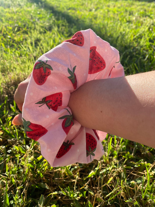 Strawberry Fruit Scrunchie Hair Tie 