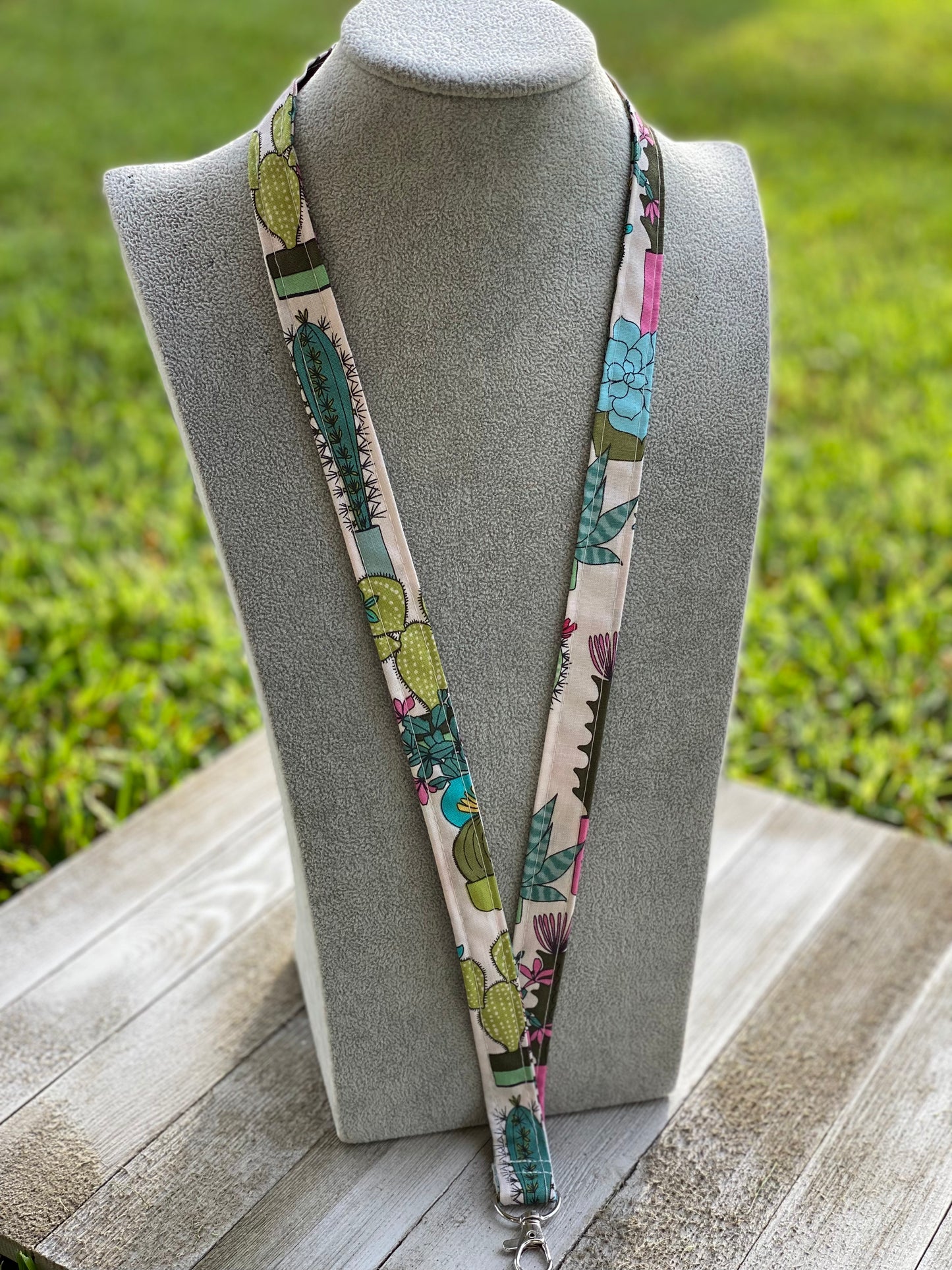 succulent lanyard Cactus ID Badge Holder Keychain