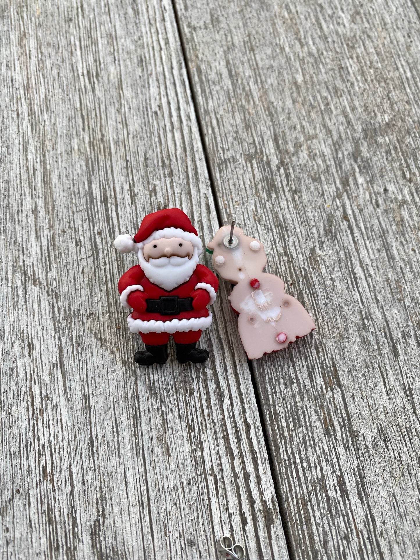 Santa and Mrs Clause Stud Christmas Earrings