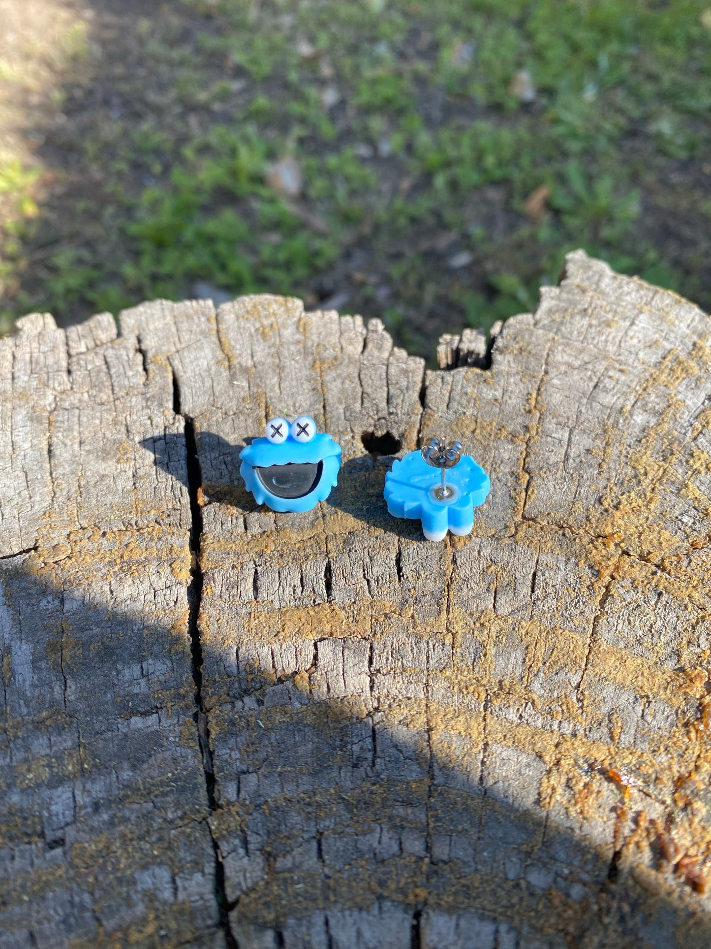 Cookie Monster Sesame Street Earrings