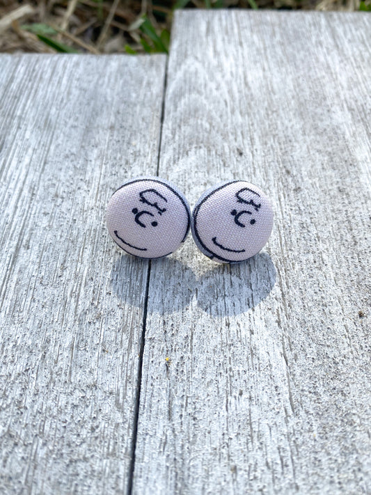Charlie Brown Face Stud Earrings Gift