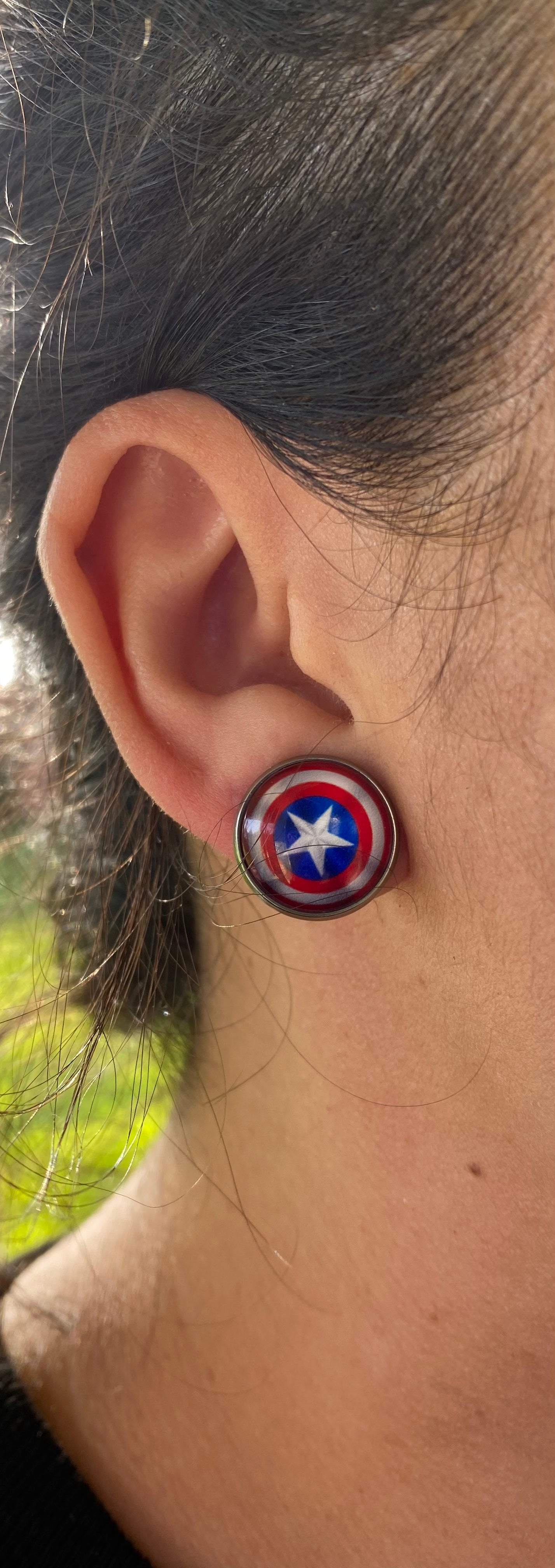 Captain American Stud Earrings