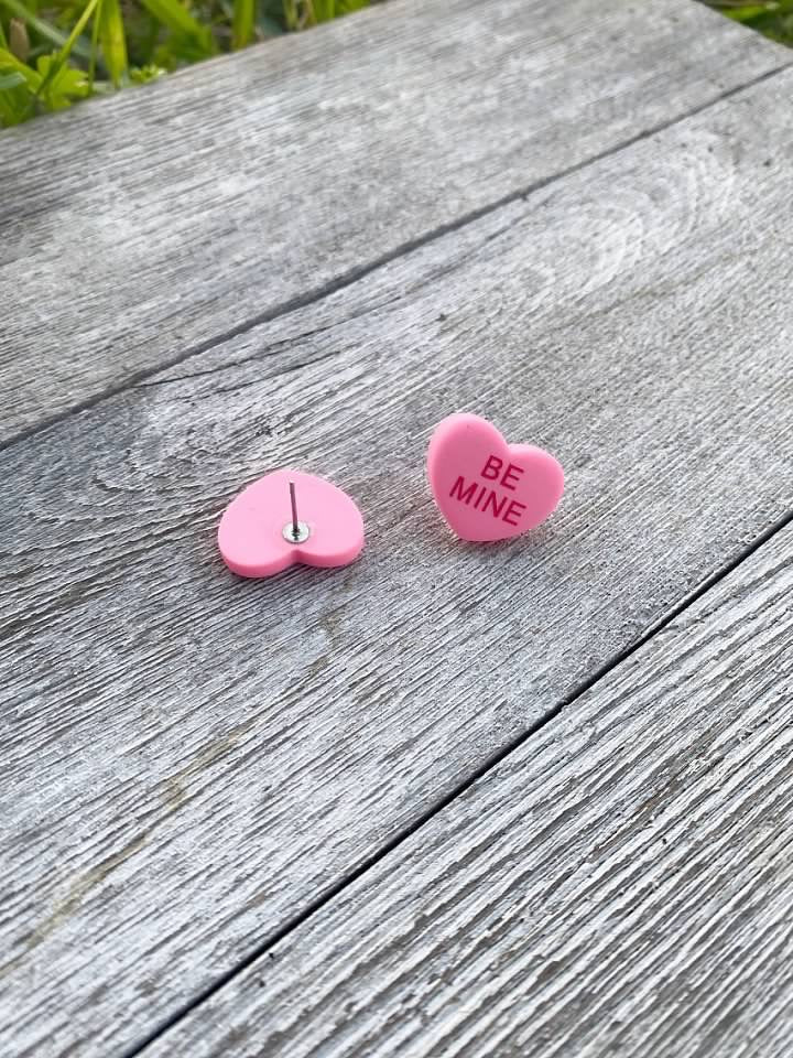 Be Mine Brachs Heart Valentines Stud earrings gift