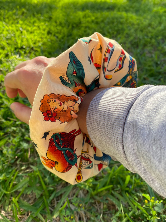 Tattoo Scrunchie Hair Tie Gift 