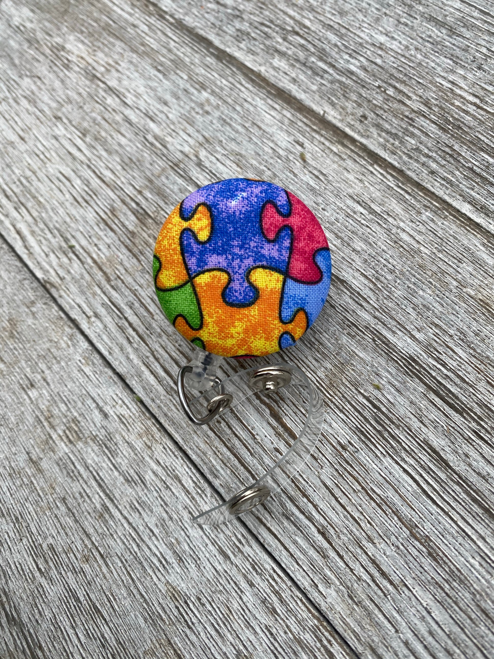 Puzzle Piece Badge Reel Autism Awareness Gift 