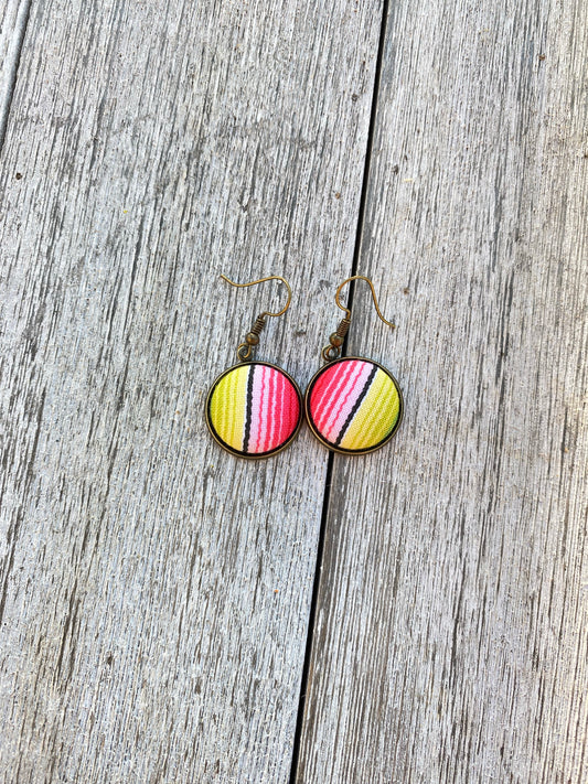Serape Fabric Dangle Earrings