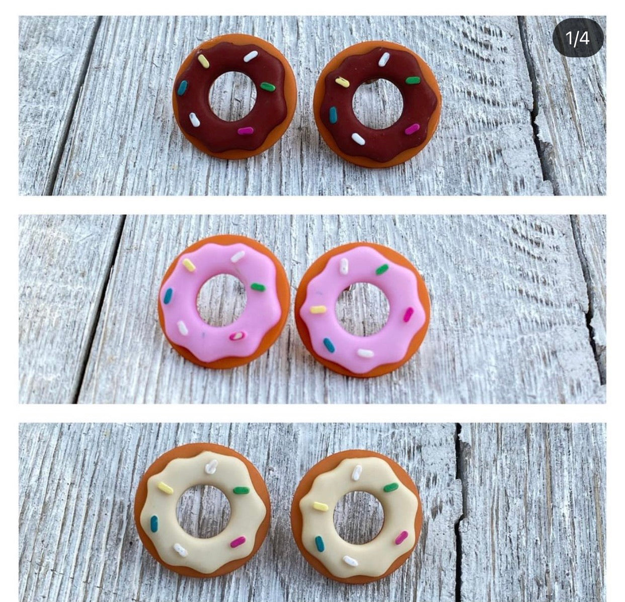 Donut Stud Earrings Gift 