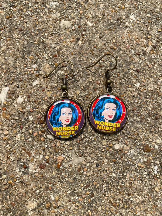 Wonder Women Nurse Earrings Gift 
