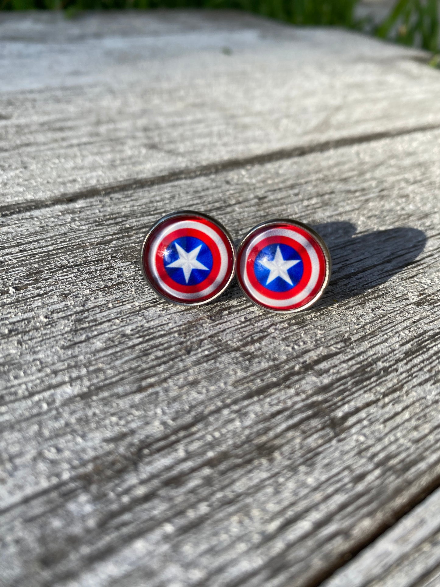 Captain America Marvel Stud Earrings Gift 