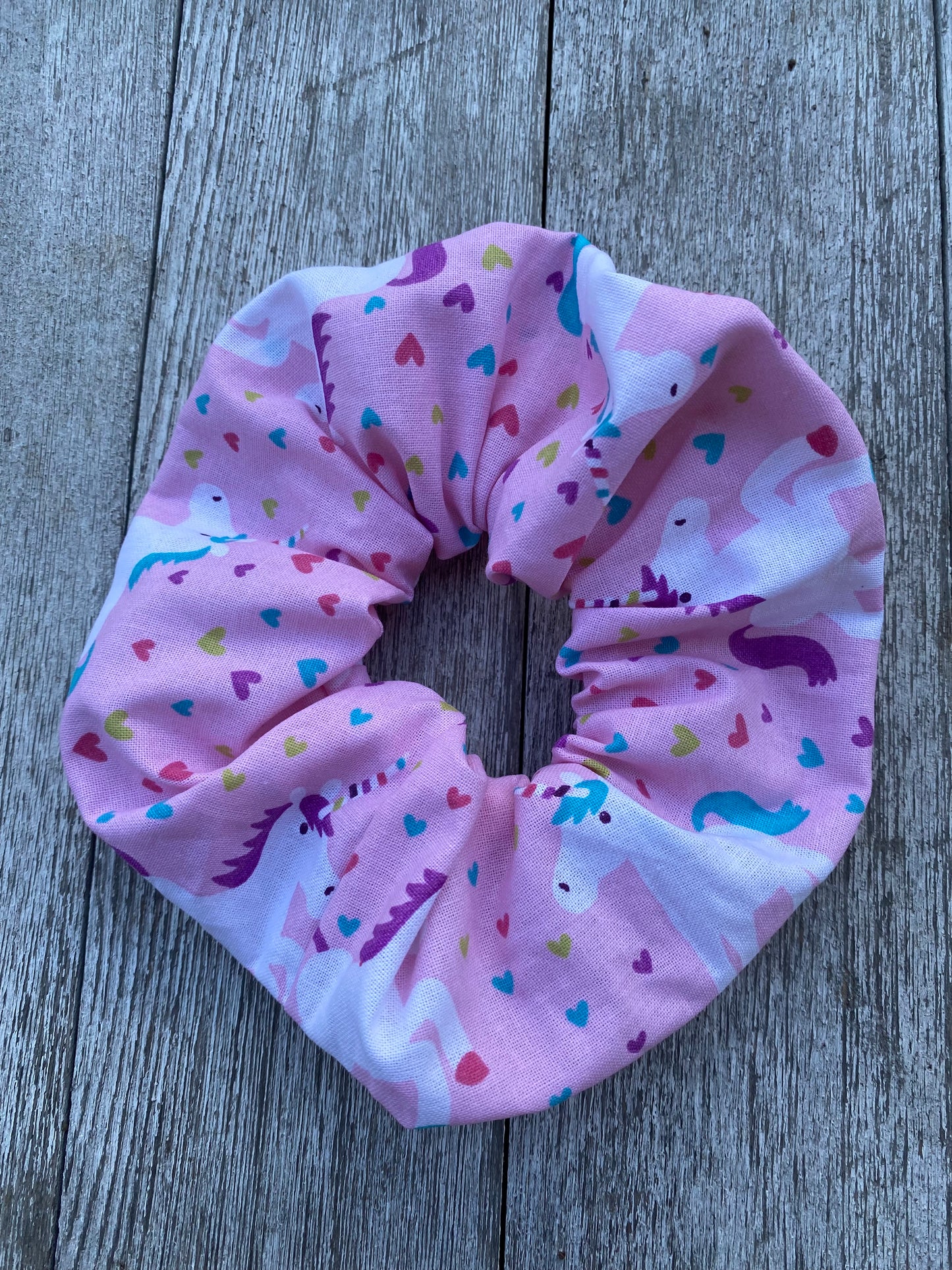 Pink Unicorn Scrunchie Hair Tie Ponytail
