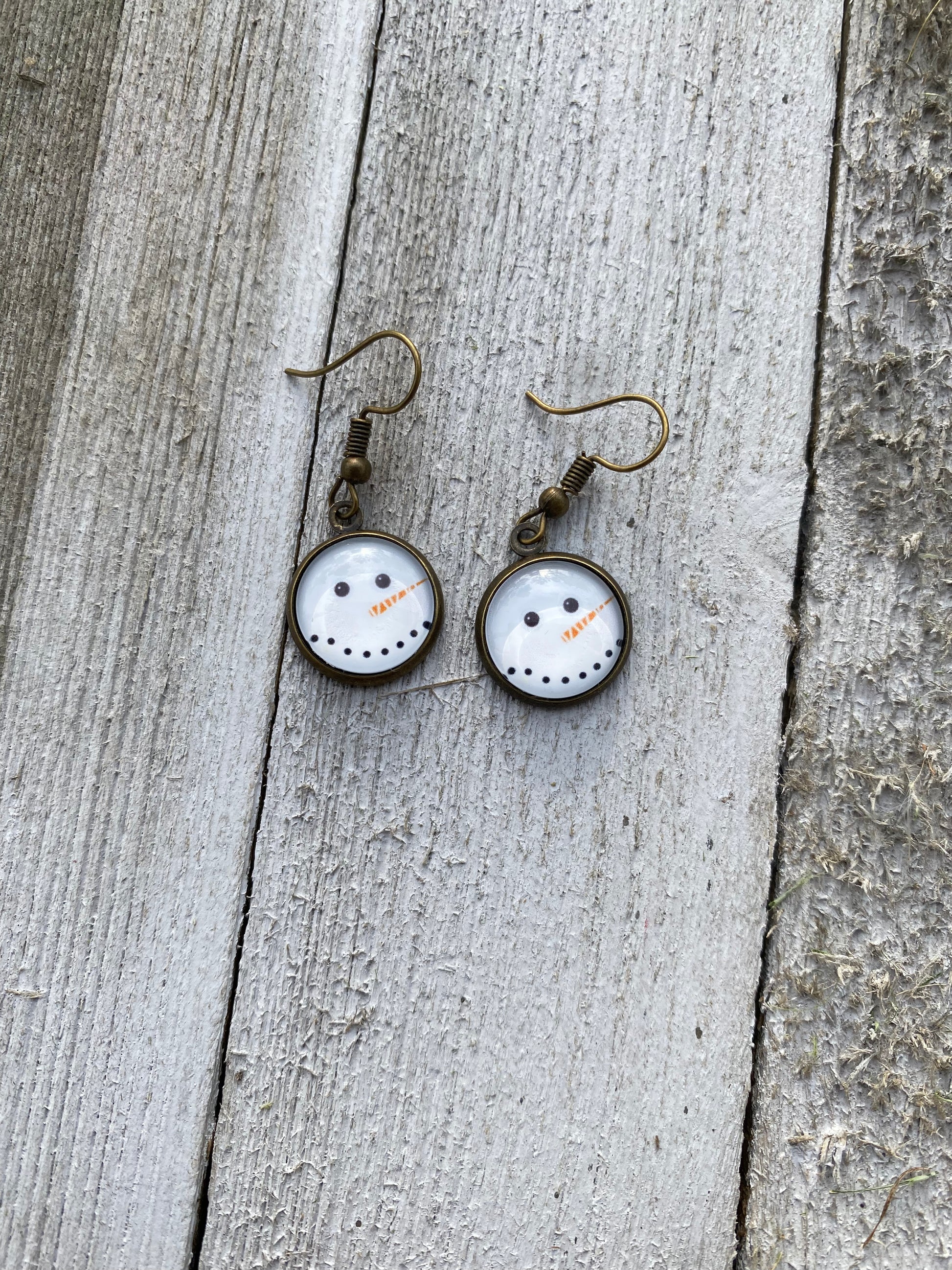 Snowman Christmas Novelty Dangle Earrings Gift 