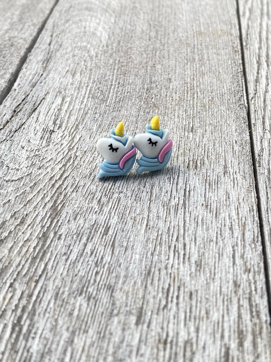 Girls Unicorn Stud Resin Earrings Gift 